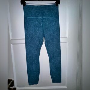 Athleta teal blue acid wash leggings size Small S